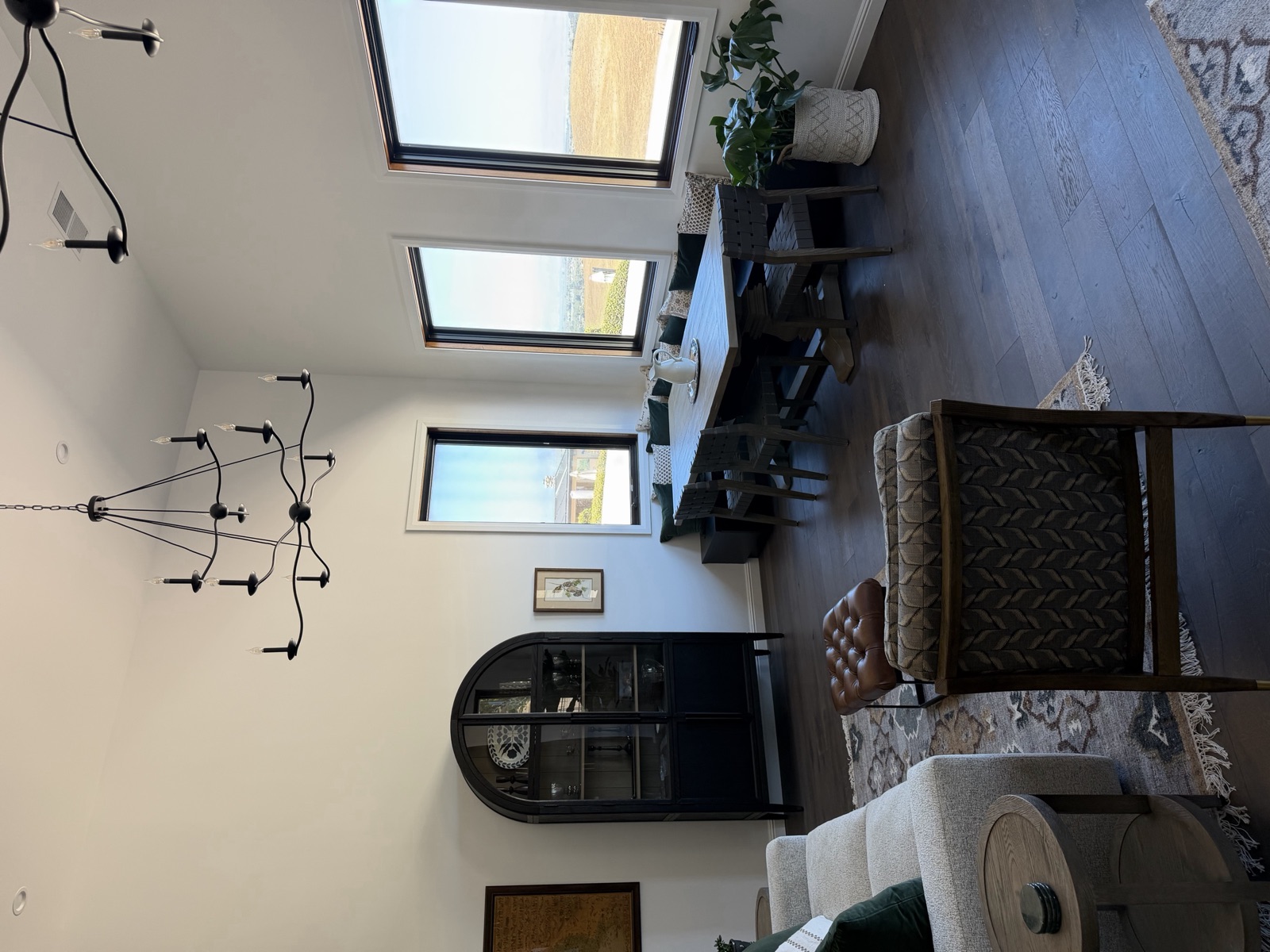 Hollister home addition - dining nook seating beneath the vaulted ceiling