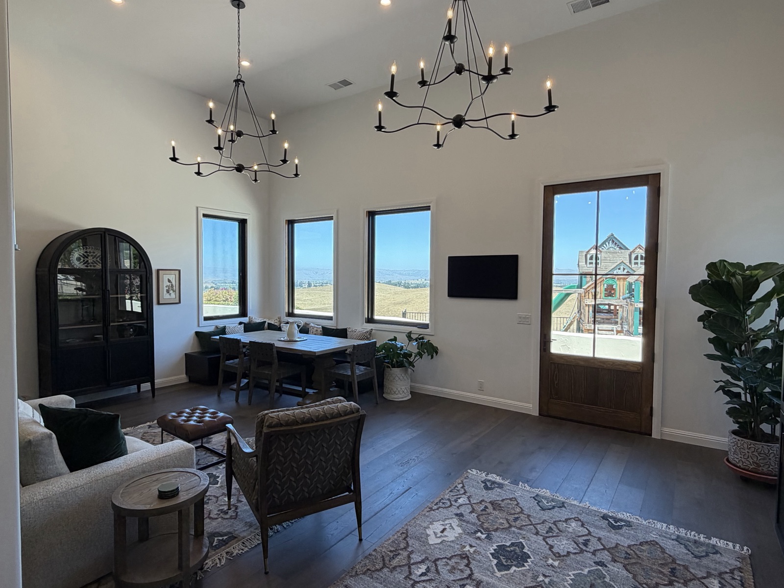 Hollister home addition - vaulted great room with dining nook and valley views