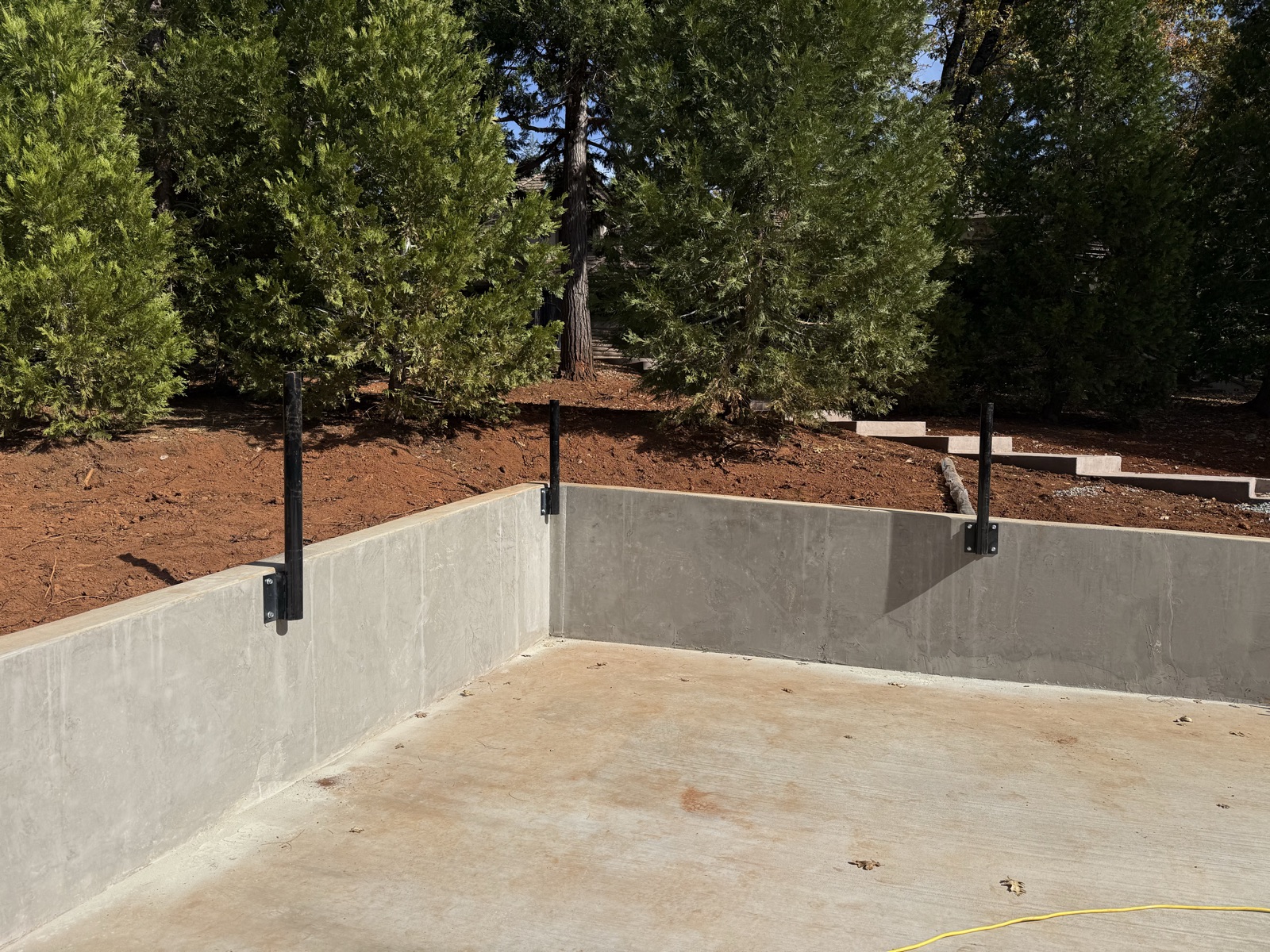 Lake Tahoe court construction retaining wall
