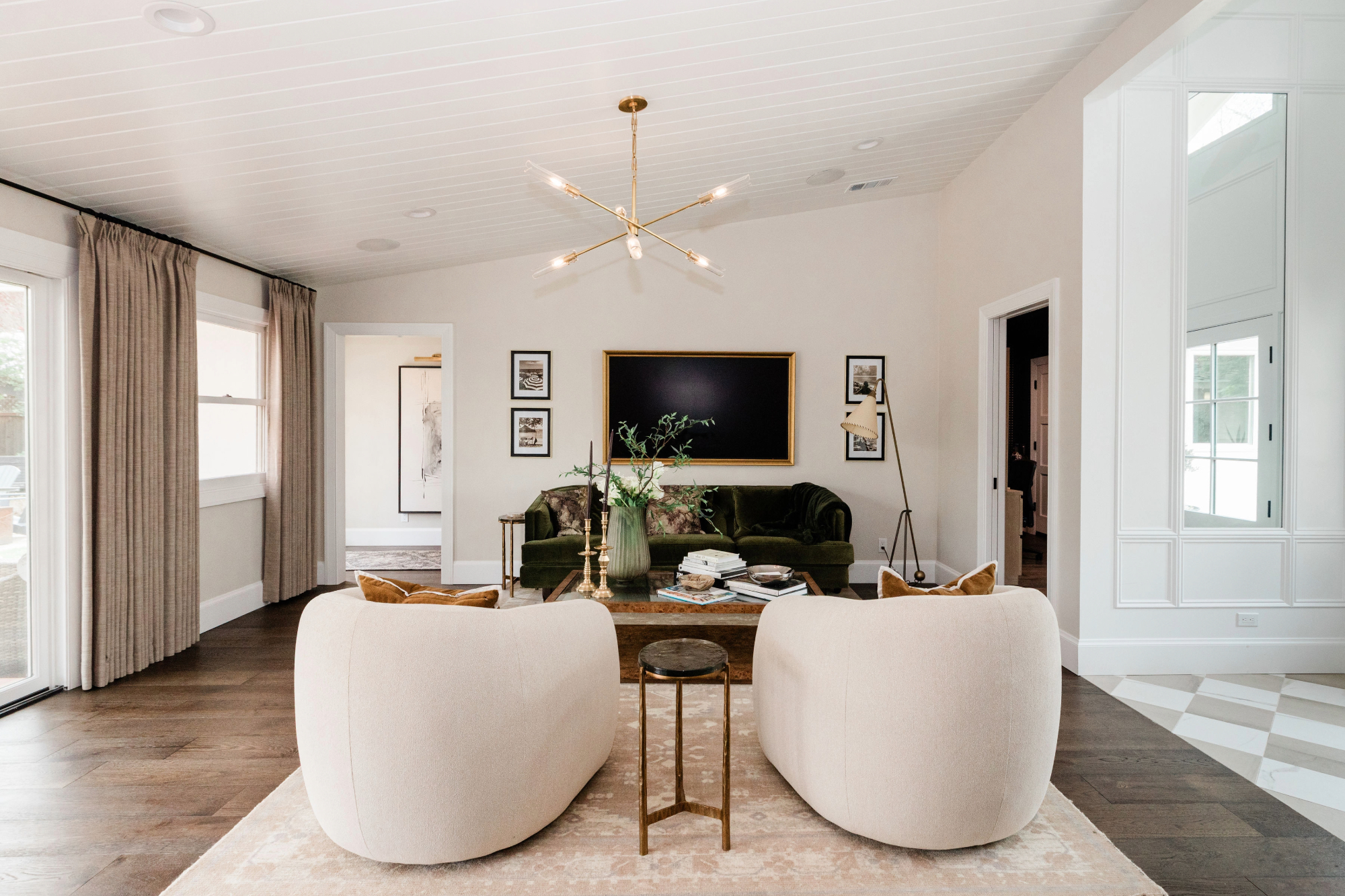 Living room of remodeled san jose home