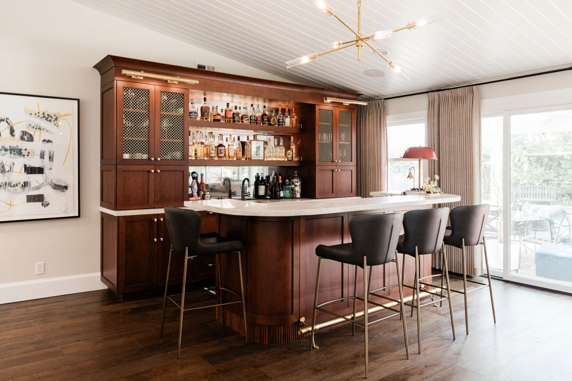 Bar area in remodeled San Jose home